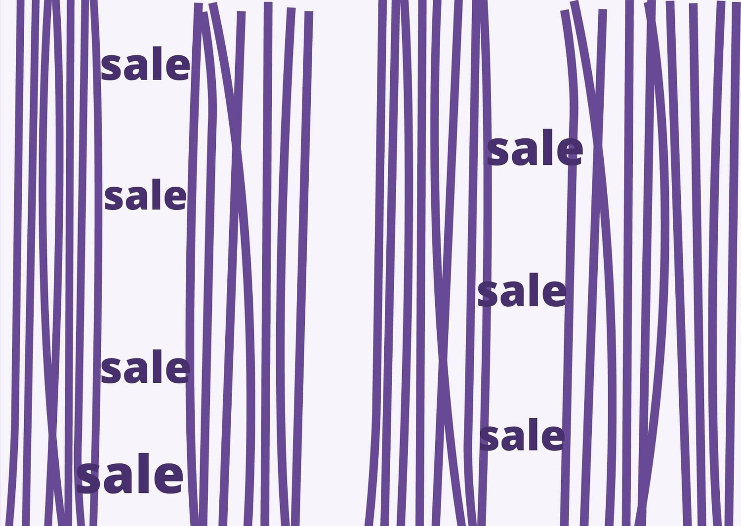 A purple twig-shaped pattern with words 'sale' in purple on light purple background.