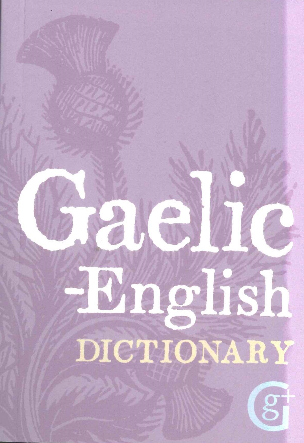 The front cover of the book. Purple with an image of a thistle.