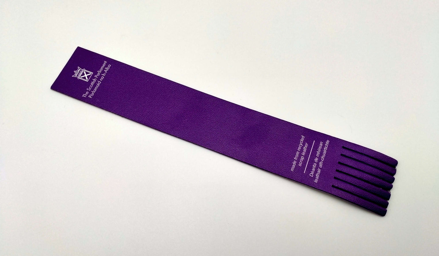 Recycled leather bookmark