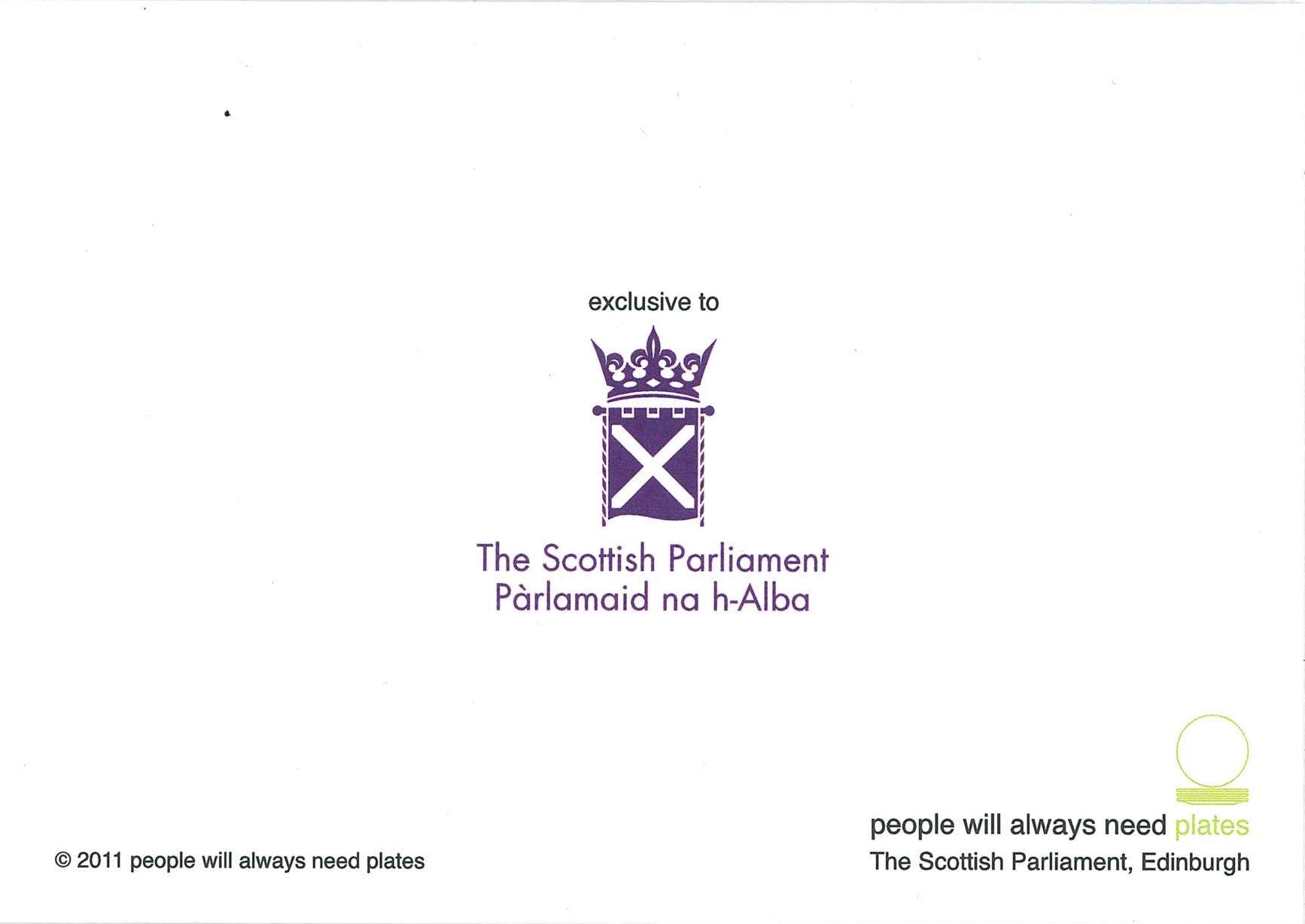 The reverse of the card with the symbol of the parliament.