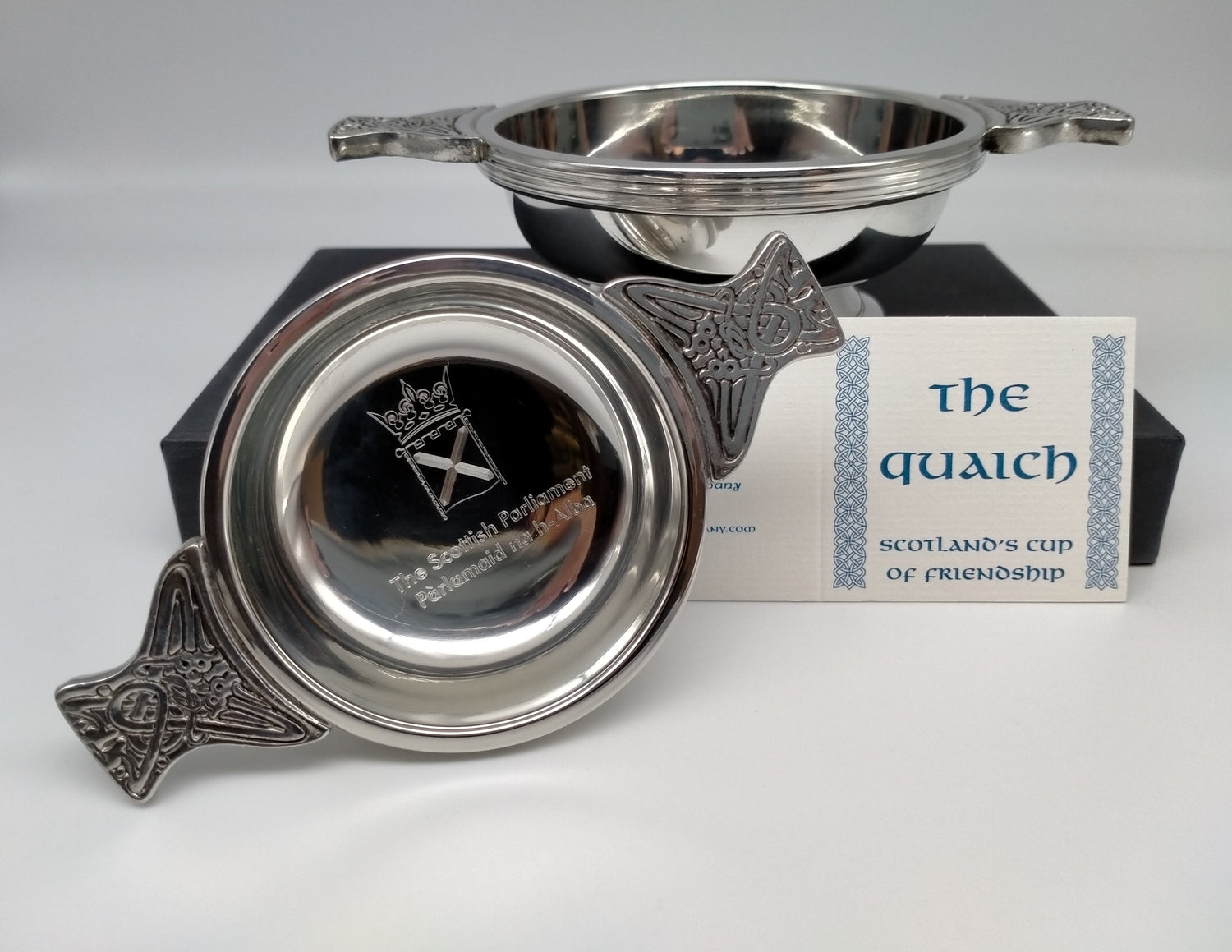 Quaichs with a tag