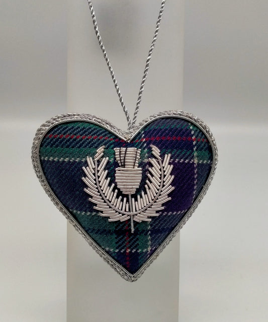 Tartan Scotland heart decoration