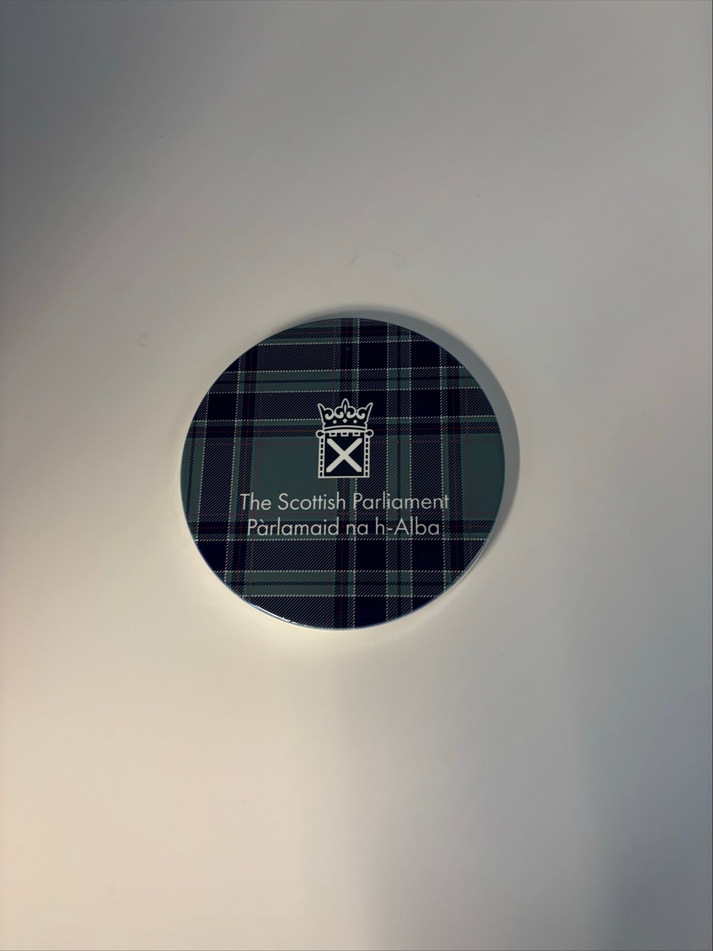Tartan round coaster ceramic