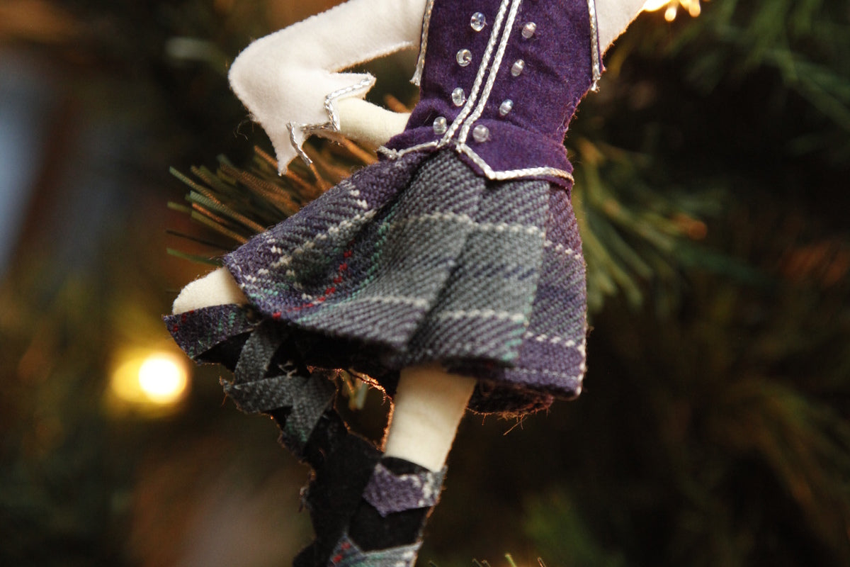 part of the highland dancer decoration on a christmas tree