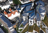 A large postcard showing the aerial view of the parliament campus.