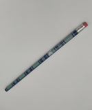 A tartan pencil with the symbol of the Scottish Parliament and a red eraser.